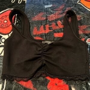 Forever21 small black crop top with lace!